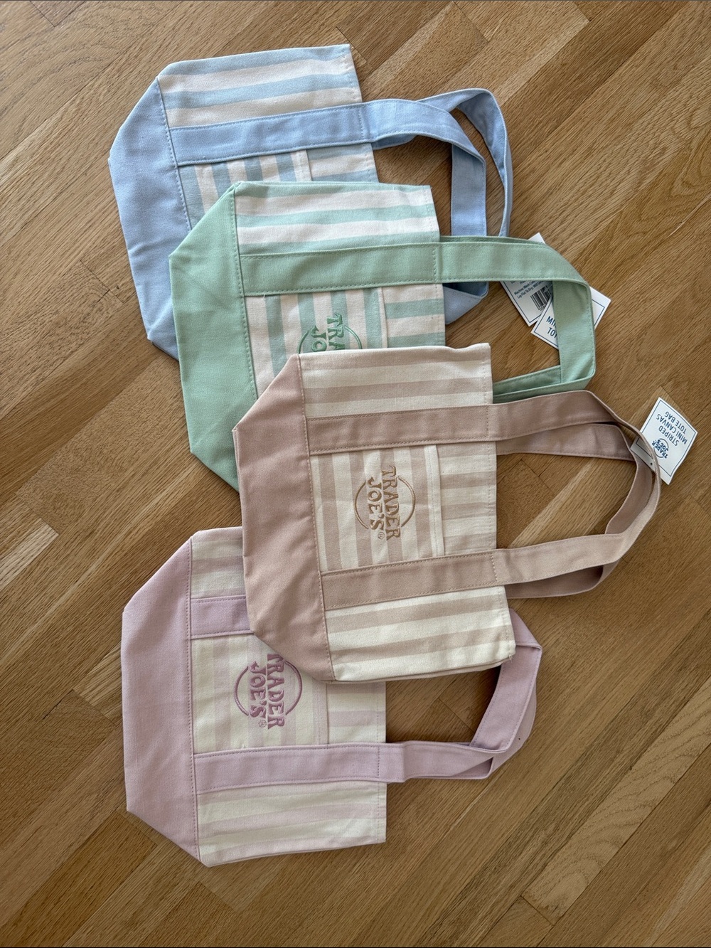 Trader Joe's Pastel Stripe Tote - Pink